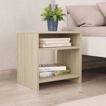 Sonoma Oak Bedside Cabinet - Elegant Nightstand in Engineered Wood