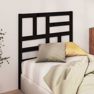 Stylish Black Solid Wood Bed Headboard - 96x4x104 cm