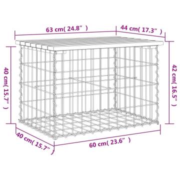 Garden Bench Gabion Design - Durable Pinewood & Steel Base