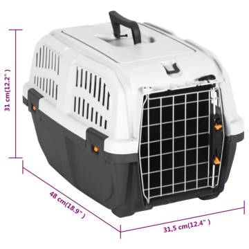 Durable Pet Carrier with Metal Door - 48x31.5x31 cm