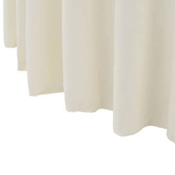 2 pcs Cream Stretch Table Covers with Skirt - 180x74 cm