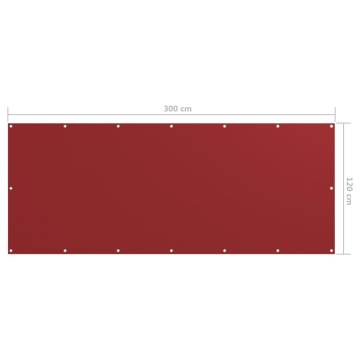 Balcony Screen Red 120x300 cm | Waterproof Oxford Fabric