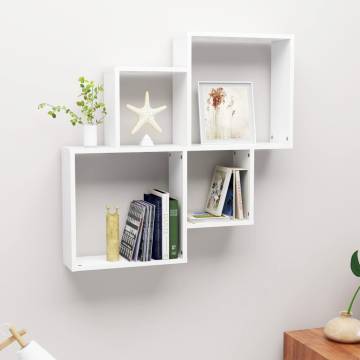 Stylish Wall Cube Shelf White - 80x15x78.5 cm | HipoMarket