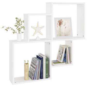 Stylish Wall Cube Shelf White - 80x15x78.5 cm | HipoMarket