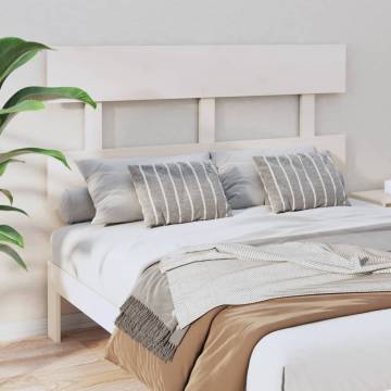 Stylish White Bed Headboard - Solid Pine Wood 124x3x81 cm