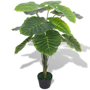 Lifelike Artificial Taro Plant with Pot - 85 cm Green