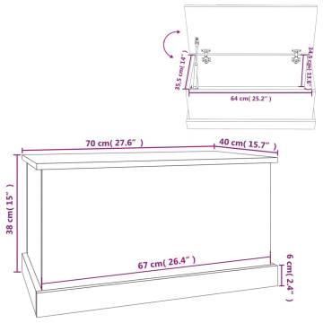 High Gloss White Storage Box 70x40x38 cm - Durable & Stylish