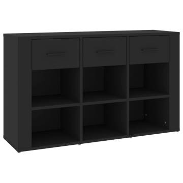 Classic Black Sideboard 100x30x59.5 cm - Engineered Wood