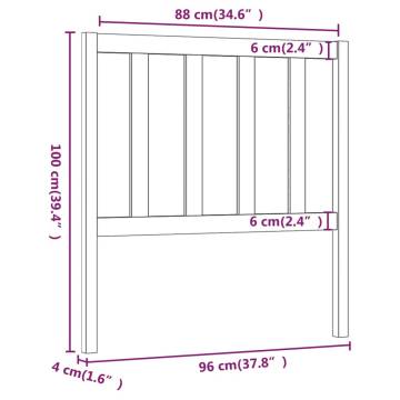 Stylish Solid Pine Bed Headboard - 96x4x100 cm