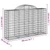 Arched Gabion Baskets - 40 pcs Galvanised Iron | HipoMarket