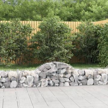 Arched Gabion Baskets 2 pcs - Galvanised Iron | HipoMarket