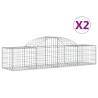 Arched Gabion Baskets 2 pcs - Galvanised Iron | HipoMarket