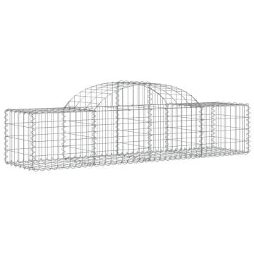 Arched Gabion Baskets 2 pcs - Galvanised Iron | HipoMarket