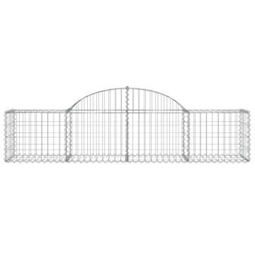 Arched Gabion Baskets 2 pcs - Galvanised Iron | HipoMarket