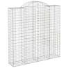 Arched Gabion Baskets - 12 pcs Galvanised Iron | HipoMarket