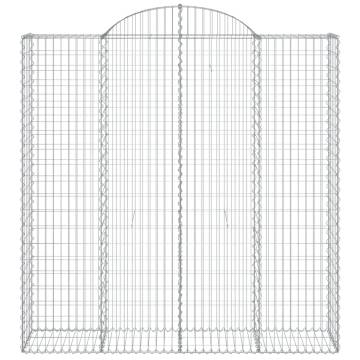 Arched Gabion Baskets - 12 pcs Galvanised Iron | HipoMarket