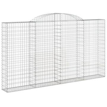 Arched Gabion Baskets 12 pcs - Galvanised Iron Garden Barriers