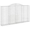 Arched Gabion Baskets 12 pcs - Galvanised Iron Garden Barriers