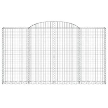 Arched Gabion Baskets 12 pcs - Galvanised Iron Garden Barriers