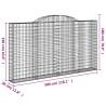 Arched Gabion Baskets 12 pcs - Galvanised Iron Garden Barriers