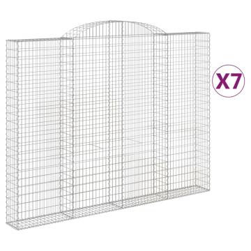 Arched Gabion Baskets - 7 pcs Galvanised Iron | Hipo Market