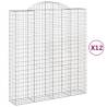 Arched Gabion Baskets - 12 pcs Galvanised Iron Garden Decors