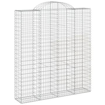 Arched Gabion Baskets - 12 pcs Galvanised Iron Garden Decors