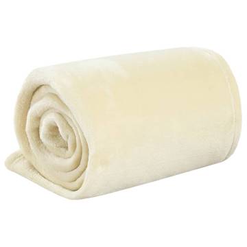 Cozy Cream Polyester Blanket 130x170 cm - Hipomarket