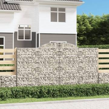 Arched Gabion Baskets 15 pcs - Durable Iron Garden Barriers