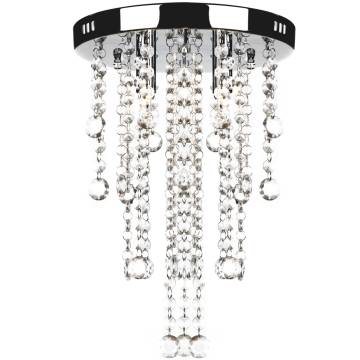 Elegant White Metal Ceiling Lamp with Crystal Beads - Hipomarket