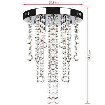 Elegant White Metal Ceiling Lamp with Crystal Beads - Hipomarket