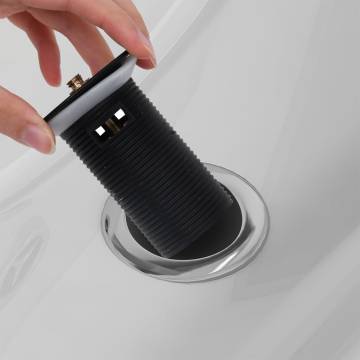 Push Drain with Overflow Function - Black, Durable & Easy to Use