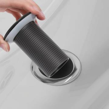 Push Drain Without Overflow Function - Grey, Durable Design