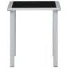 Garden Table Black and Silver - 41x41x45 cm Steel & Glass