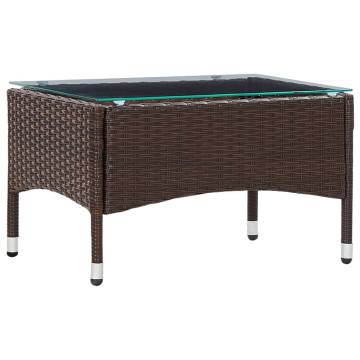 Stylish Brown Coffee Table 60x40 cm - Poly Rattan