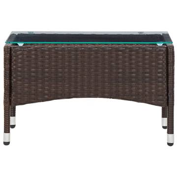 Stylish Brown Coffee Table 60x40 cm - Poly Rattan