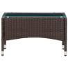 Stylish Brown Coffee Table 60x40 cm - Poly Rattan