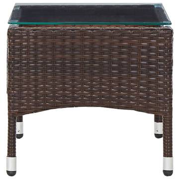 Stylish Brown Coffee Table 60x40 cm - Poly Rattan