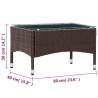 Stylish Brown Coffee Table 60x40 cm - Poly Rattan