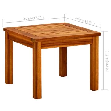 Garden Coffee Table - Solid Acacia Wood 45x45x36 cm