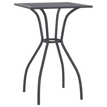 Stylish Anthracite Garden Table 50x50x72 cm - Steel Mesh Design