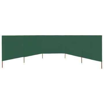 5-Panel Wind Screen Fabric 600x80 cm - Green | HipoMarket