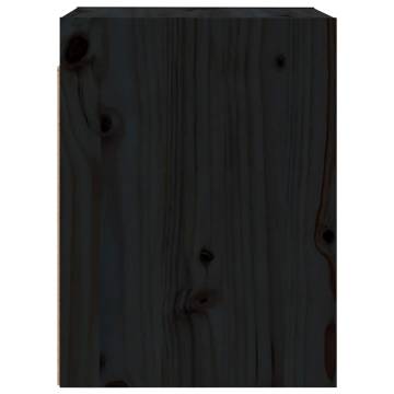 Wall Cabinet Black 30x30x40 cm | Solid Wood Pine Storage