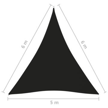 Sunshade Sail Oxford Fabric Triangular 5x6x6m - Black