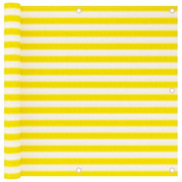 Balcony Screen Yellow and White 90x500 cm - Privacy & Shade