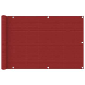 Red HDPE Balcony Screen 90x400 cm - Privacy and Shade