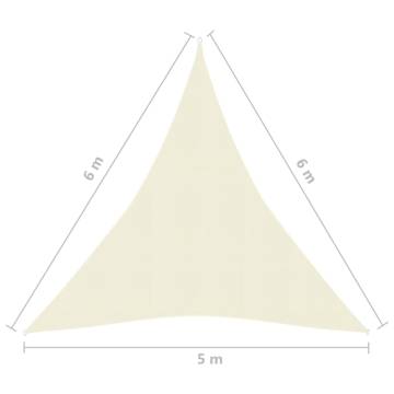 Sunshade Sail Cream 5x6x6m - HDPE UV Protection