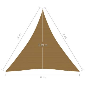 HDPE Sunshade Sail 4x4m Taupe - Protect from UV & Weather