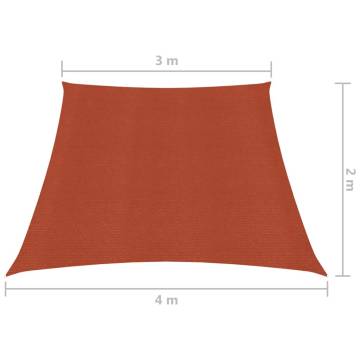 Terracotta Sunshade Sail 160 g/m² - 3x4m HDPE | HipoMarket