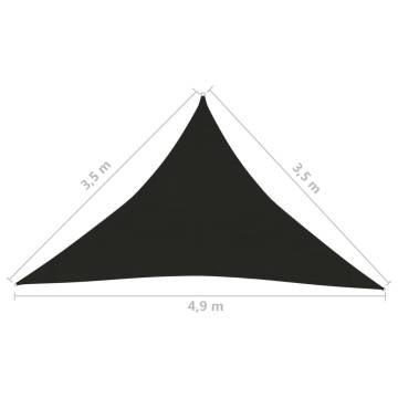 Black Sunshade Sail 3.5x3.5x4.9m - UV & Mold Resistant | Hipomarket